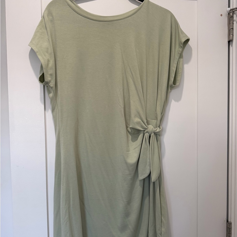 Sage Green Side-Tie Women's Tunic Dress